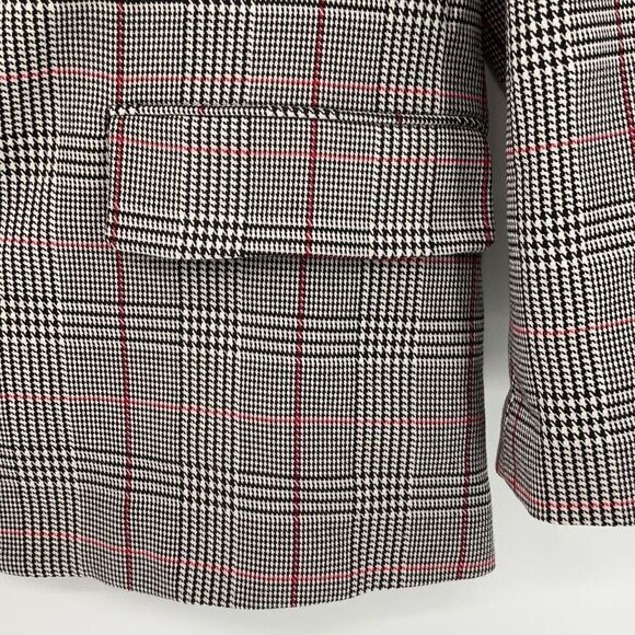 Zara Basic Collection Gray Plaid Single Breasted Blazer Jacket Medium - Picture 4 of 9